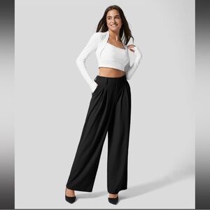 HalaraFlex High Waisted Plicated Side Pocket Wide Leg
Waffle Work Pants